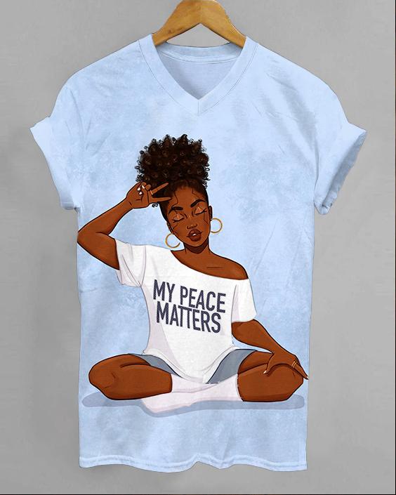 My Peace Matters V-neck Short Sleeve Tshirt