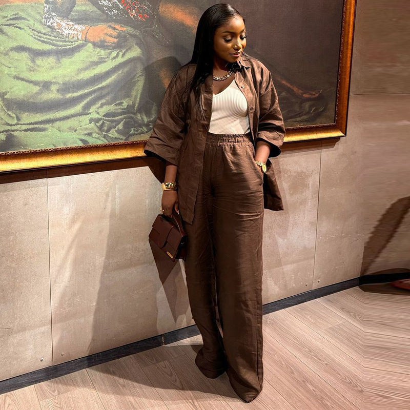 Summer Casual Stylish 3/4 Sleeve Top Two-Piece Pants