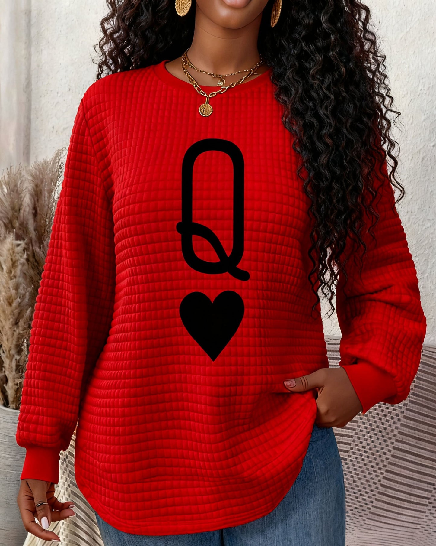 Queen Q Crewneck Long Sleeve Sweatshirt