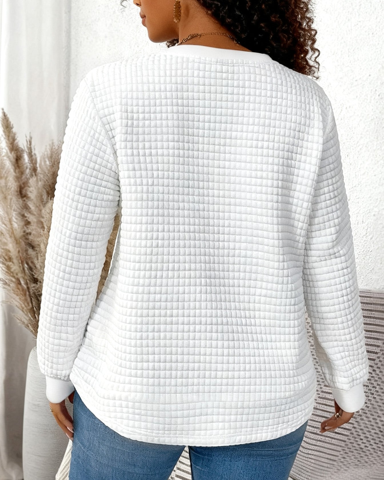 Without God I Am Nothing Waffle Crewneck Long Sleeve Sweatshirt