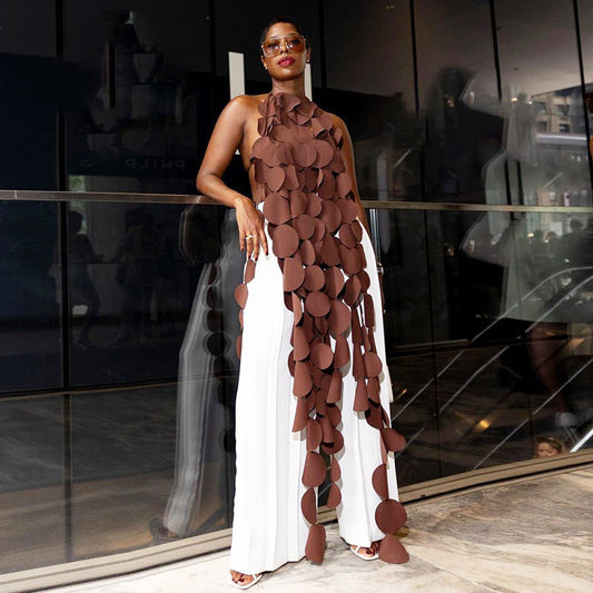 Fashion Street Shooting Sexy Sleeveless Backless Hollow Dress