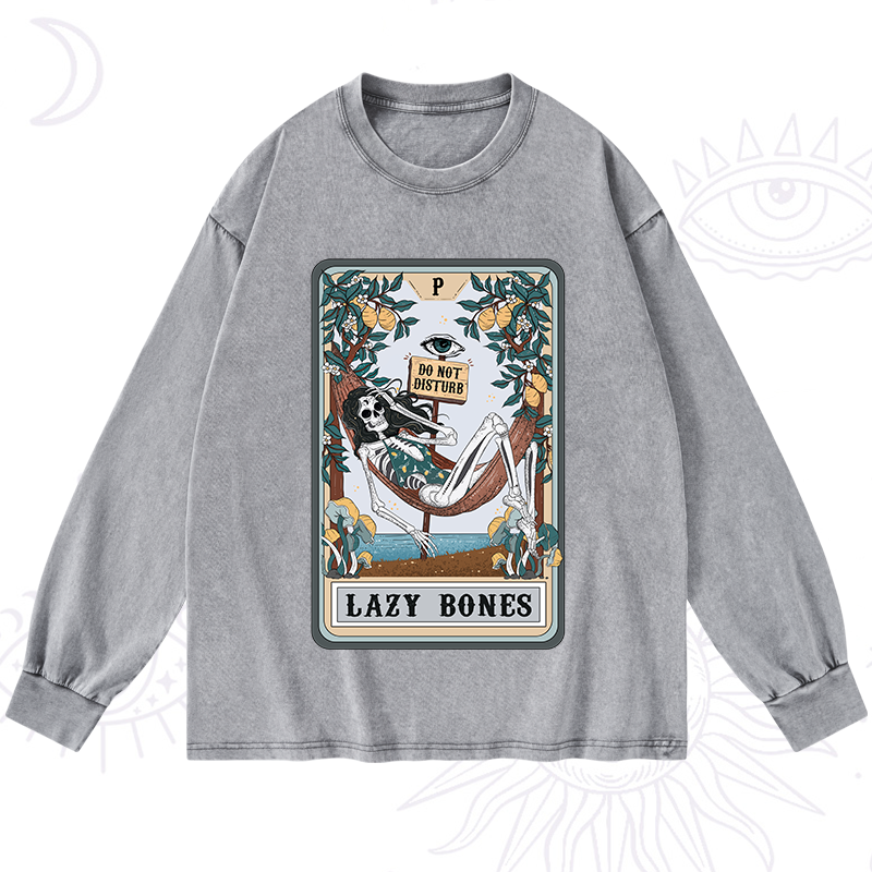 The Lazy Bones Tarot Washed Long Sleeve Shirt