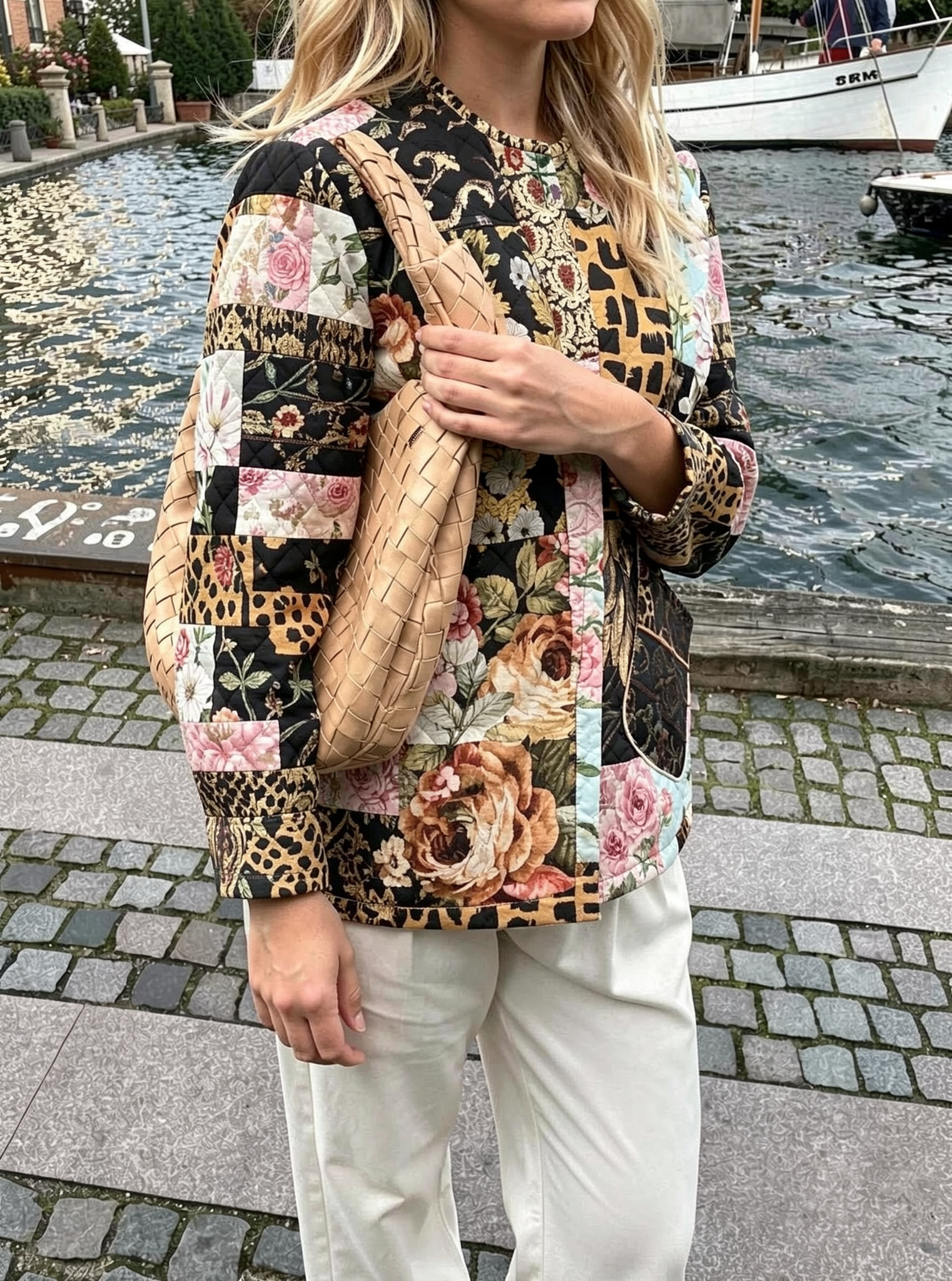Patchwork Floral And Leopard Quilted Jacket