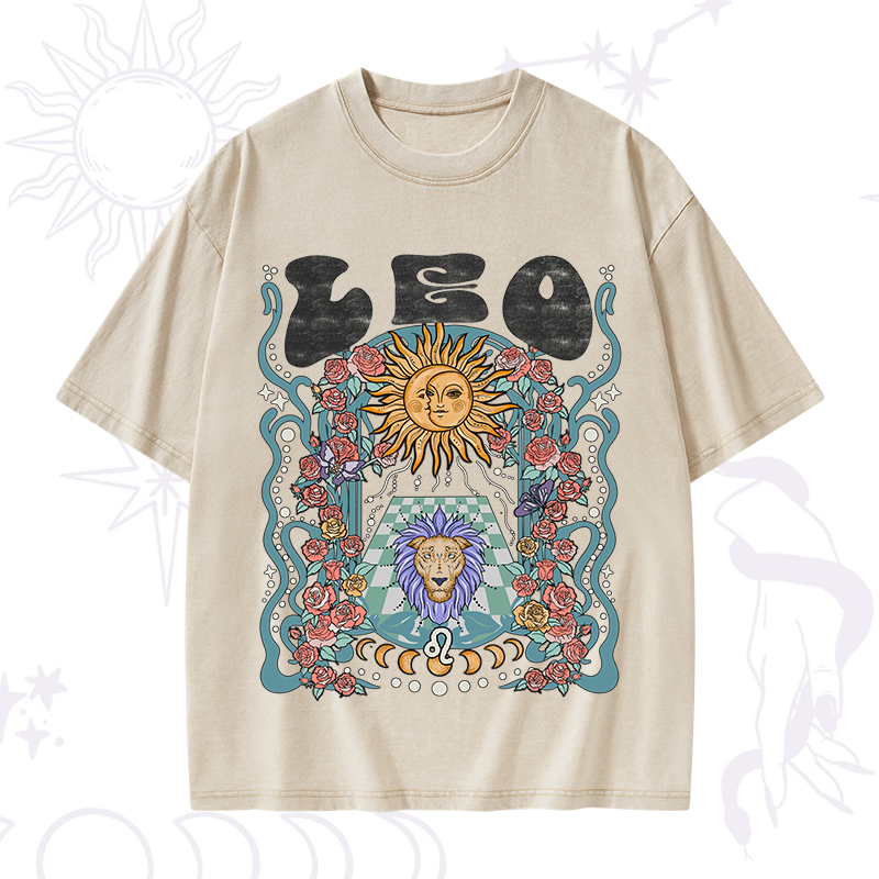 Leo Spirit Zodiac Washed T-Shirt