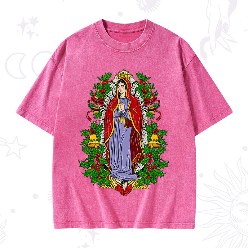 Christmas Mother Mary Washed T-Shirt