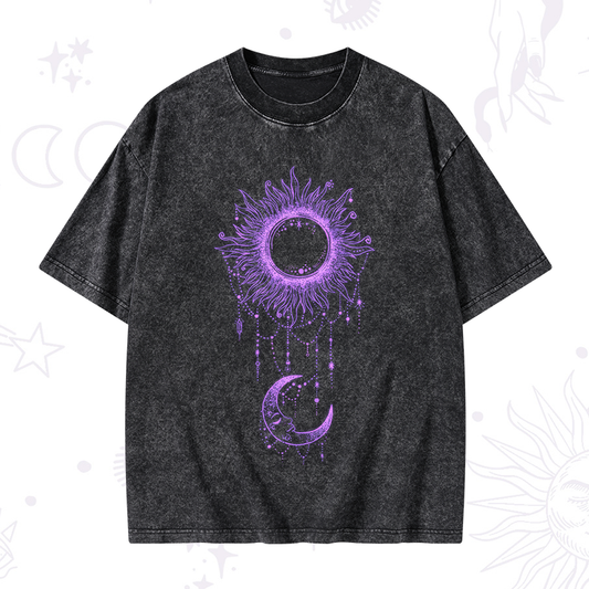 Radiance Of Sun And Moon Washed T-Shirt