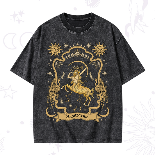 Sagittarius' Astral Mirage Zodiac Washed T-Shirt