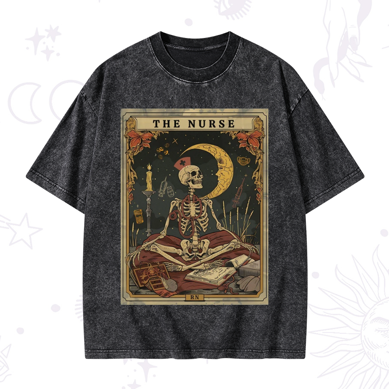 The Nurse Tarot Card Washed T-Shirt