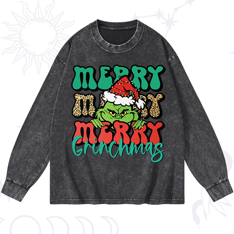 Merry Christmas Washed Long Sleeve Shirt