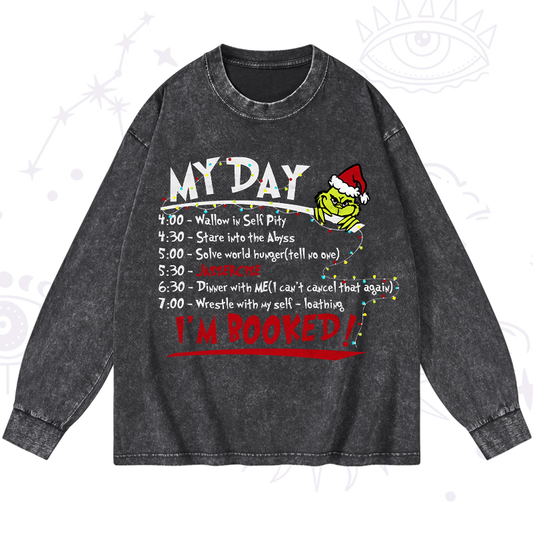 Fuck Them Kids Grinch Christmas Washed Long Sleeve Shirt