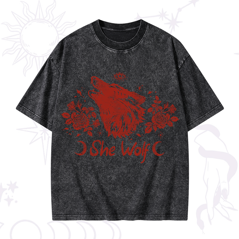 She Wolf Washed T-Shirt