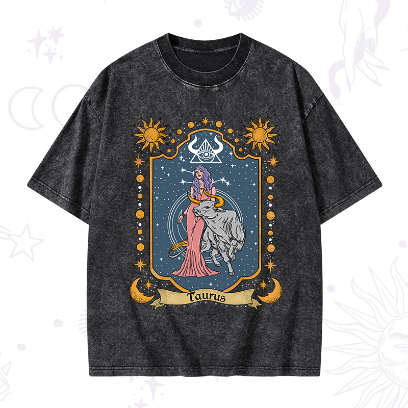 Taurus Zodiac Washed T-Shirt