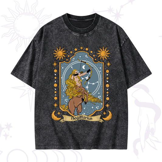 Sagittarius Zodiac Washed T-Shirt