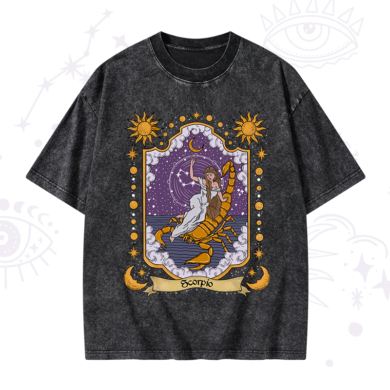 Scorpio Zodiac Washed T-Shirt