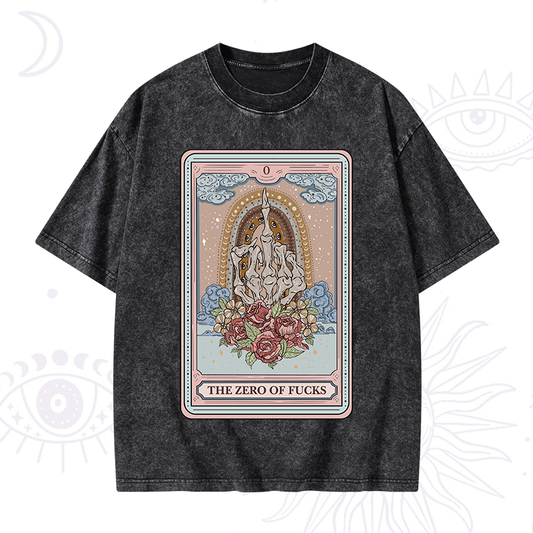 The Zero Of Fucks Tarot Washed T-Shirt