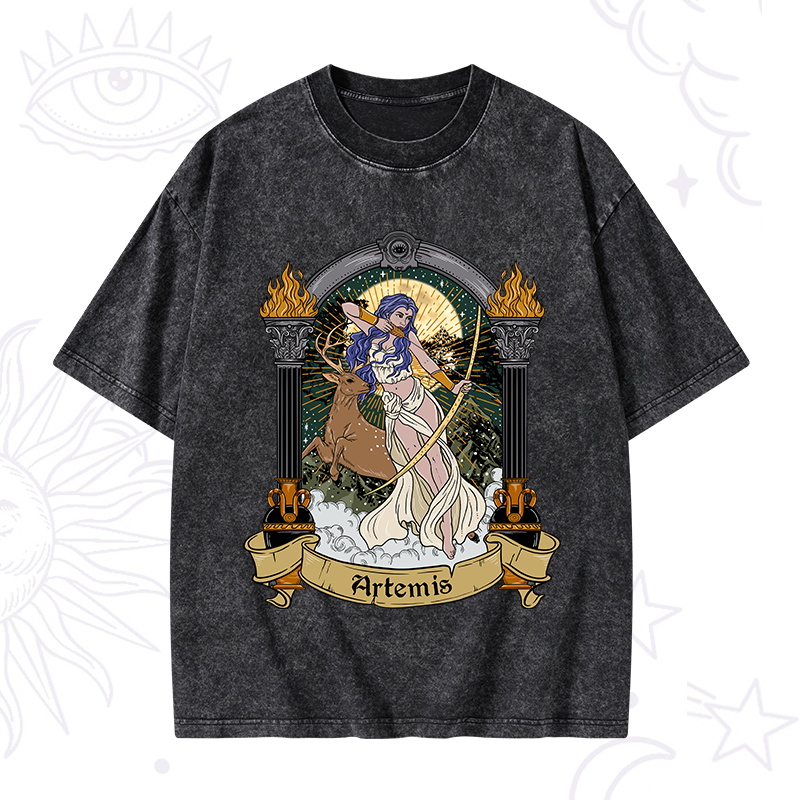 The Huntress Goddess Artemis Washed T-Shirt