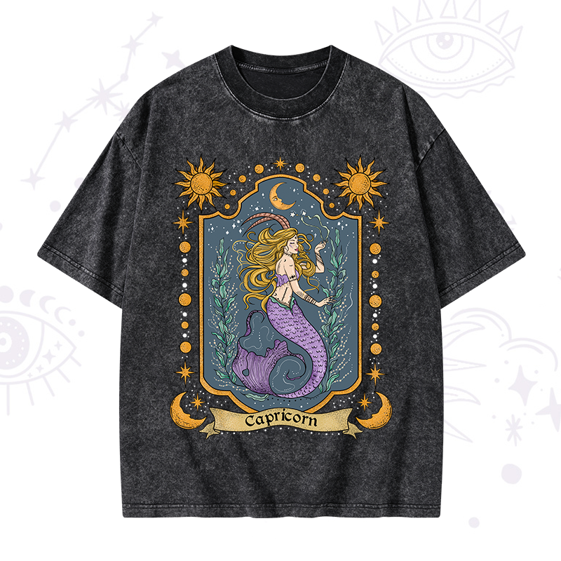 Capricorn Zodiac Washed T-Shirt