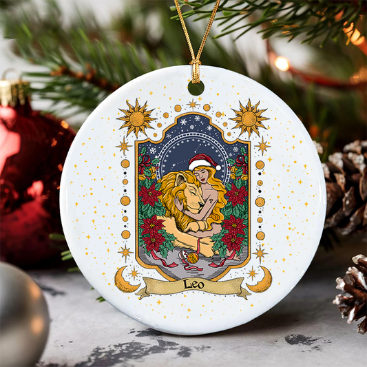 Leo Zodiac Christmas Ornament