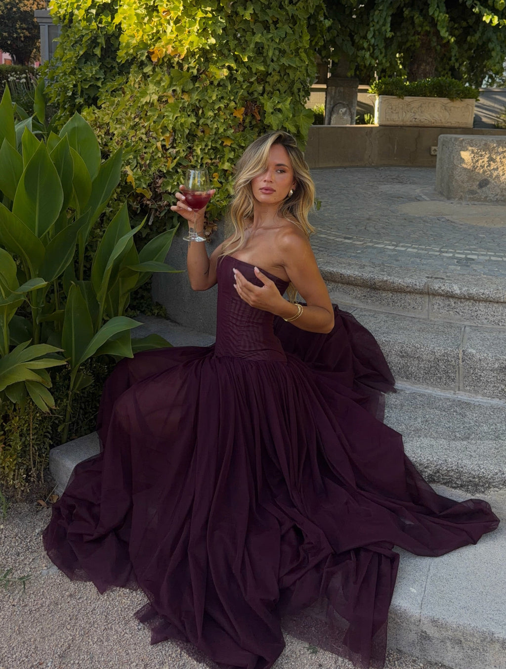Strapless Corset Tulle Ball Gown