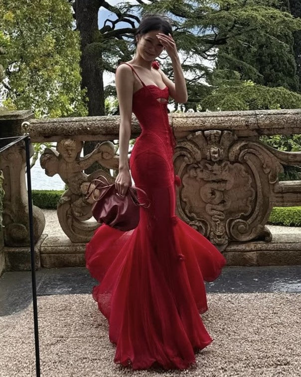 Corset Lace-Up Mermaid Gown With Gloves