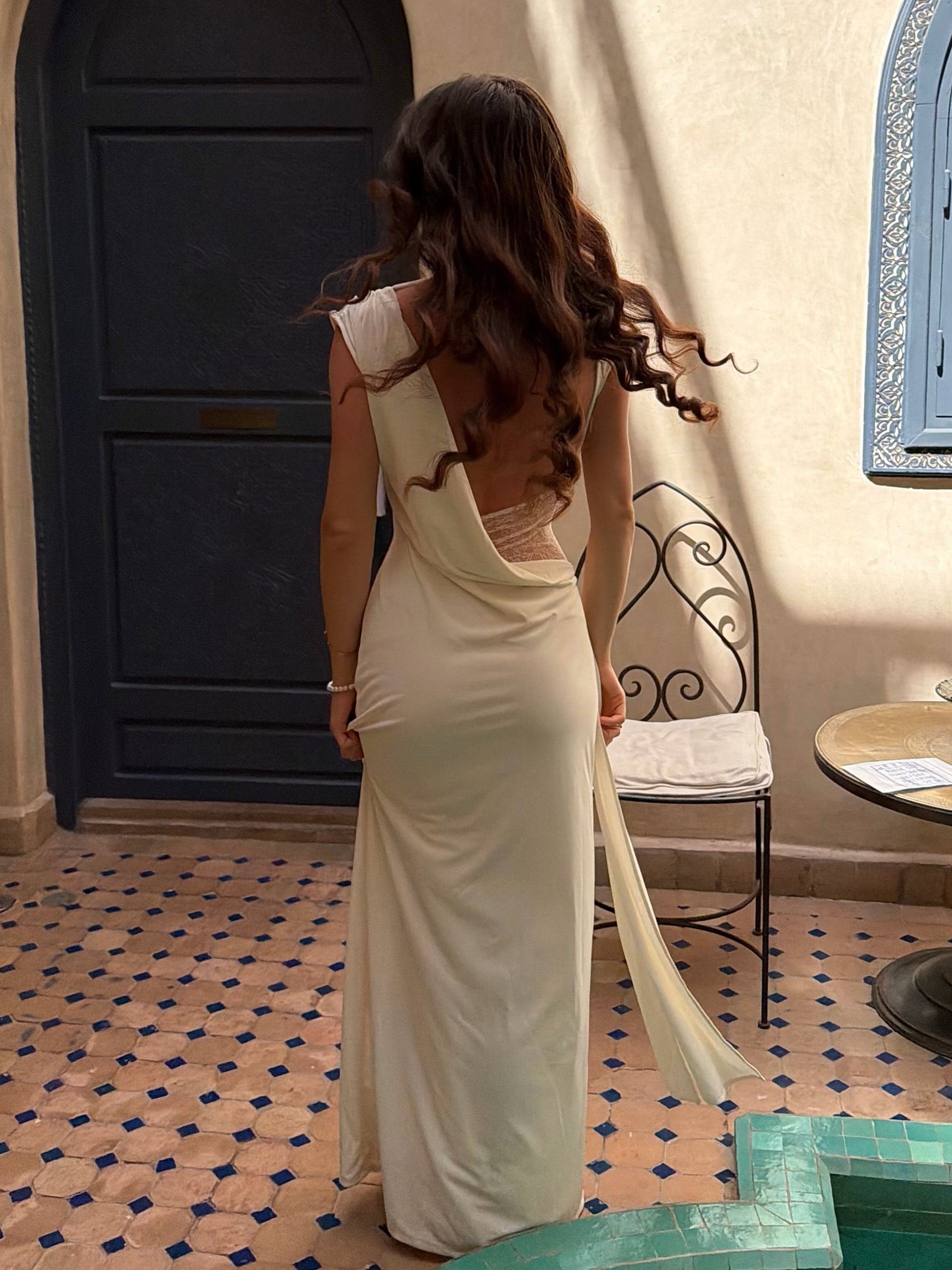 Ruched Boat Neck Sleeveless Maxi Dress