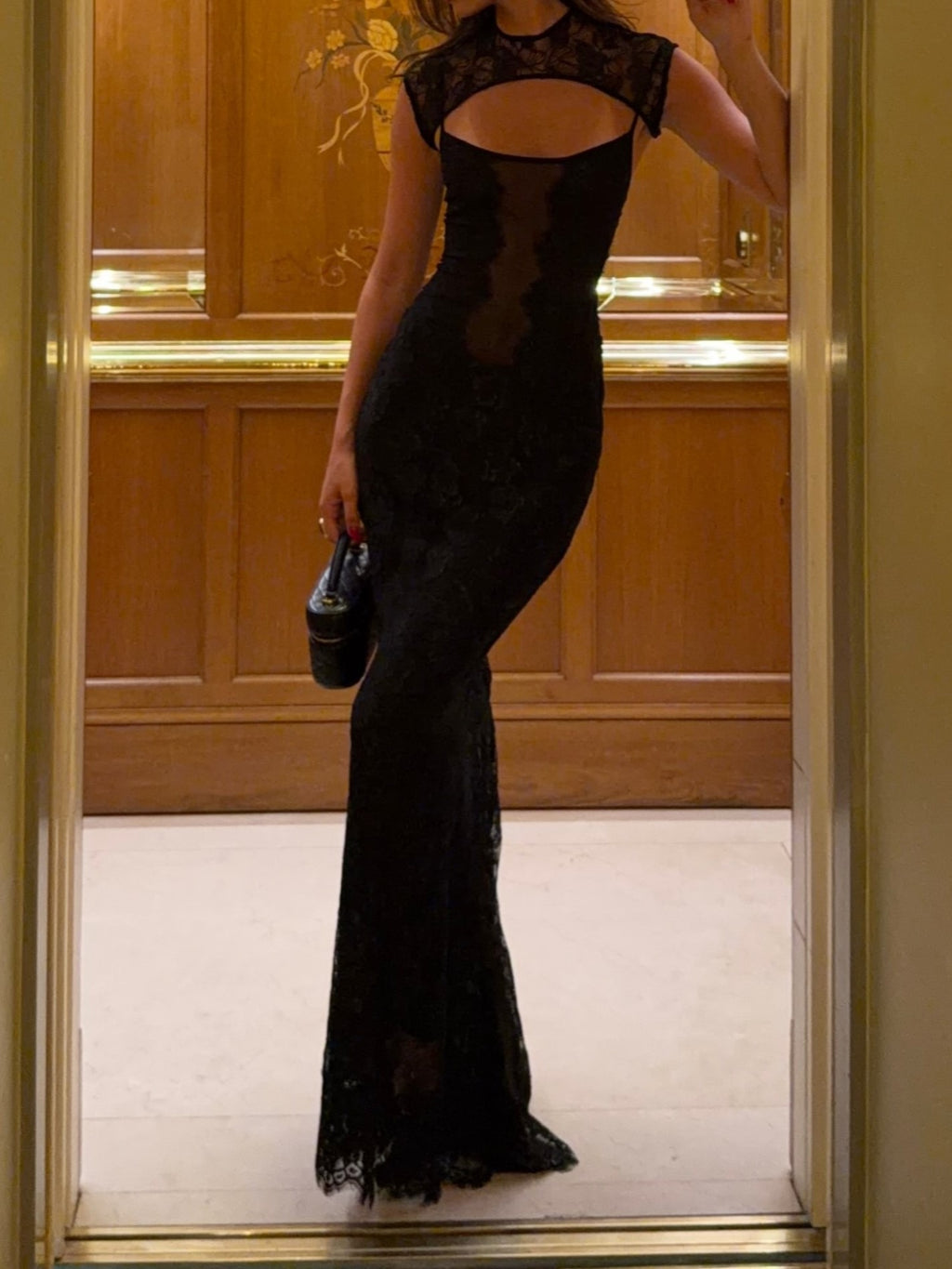 Sheer Lace Backless Spaghetti Strap Mermaid Dress