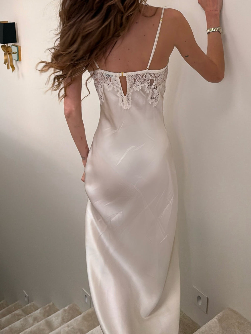 Ivory Lace Trim Slip Dress