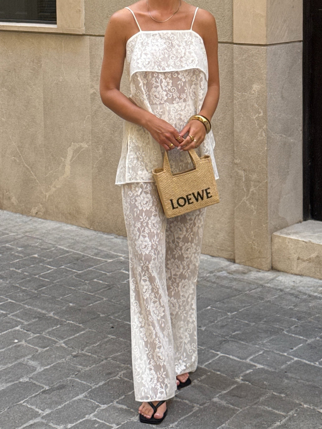 White Lace Two-Piece Set