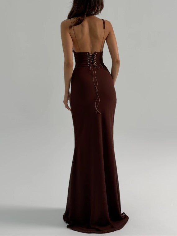 Satin Corset Maxi Dress