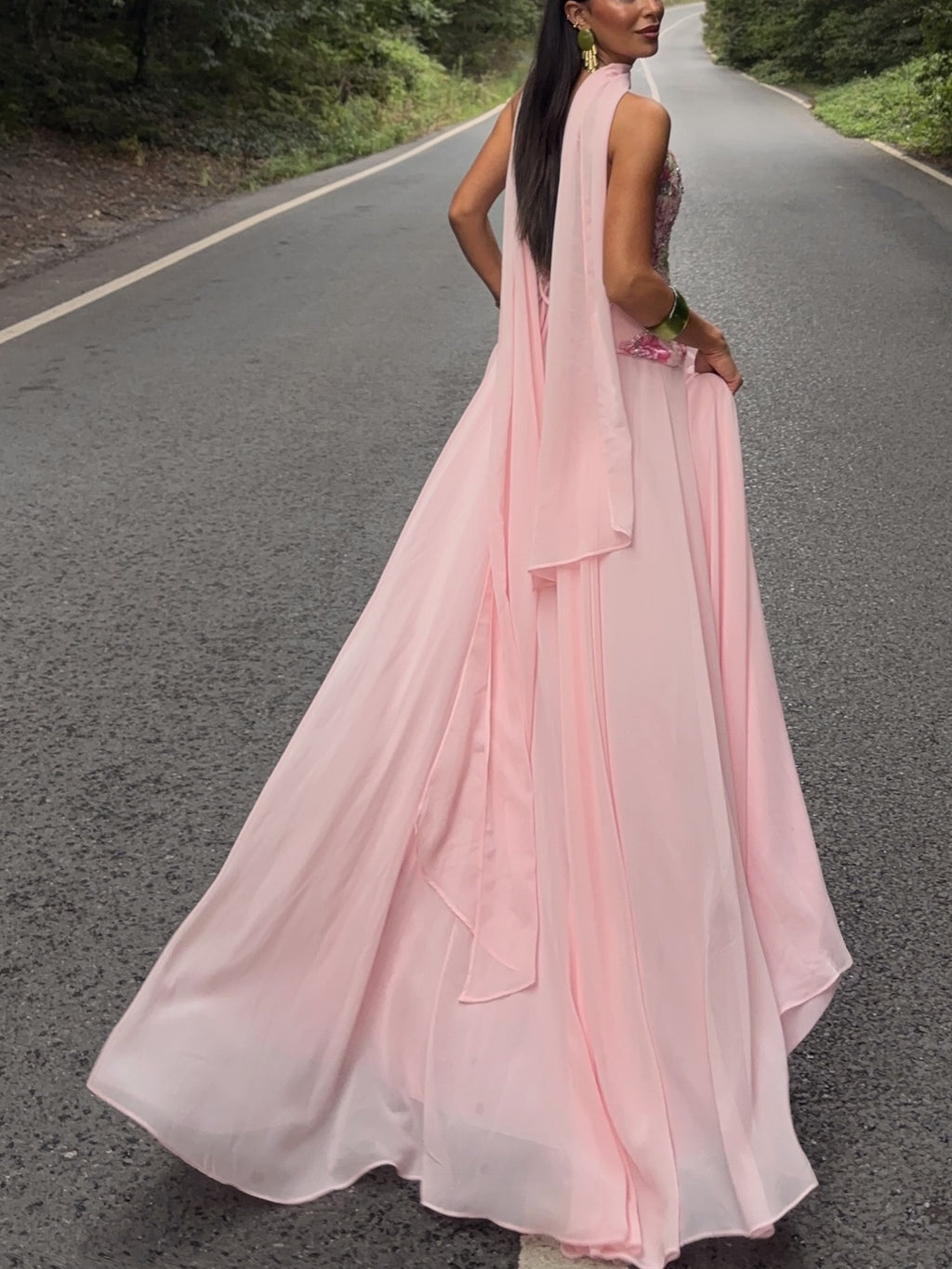 Sequin Floral Corset Maxi Dress
