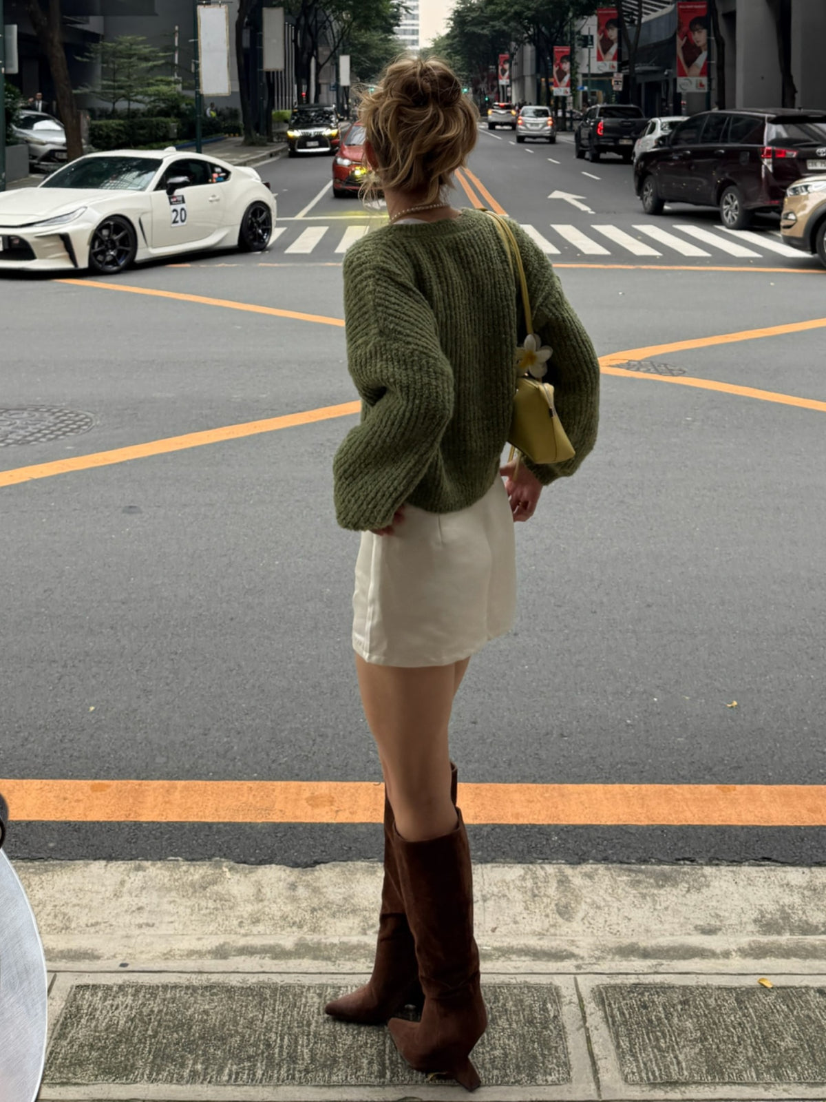 Green Knit Button Front Cardigan