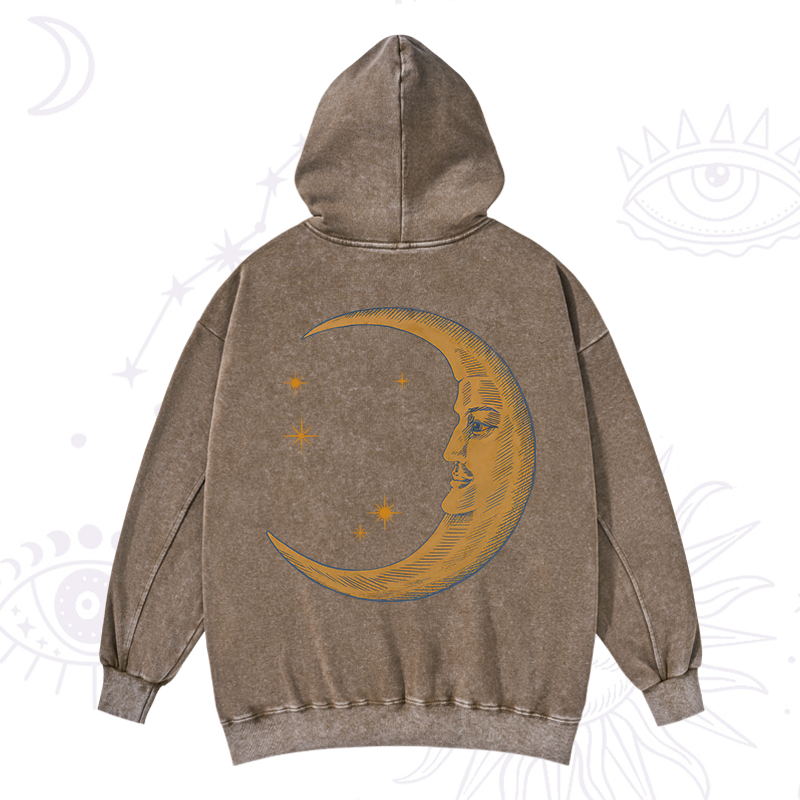 Celestial Moon Washed Hoodie