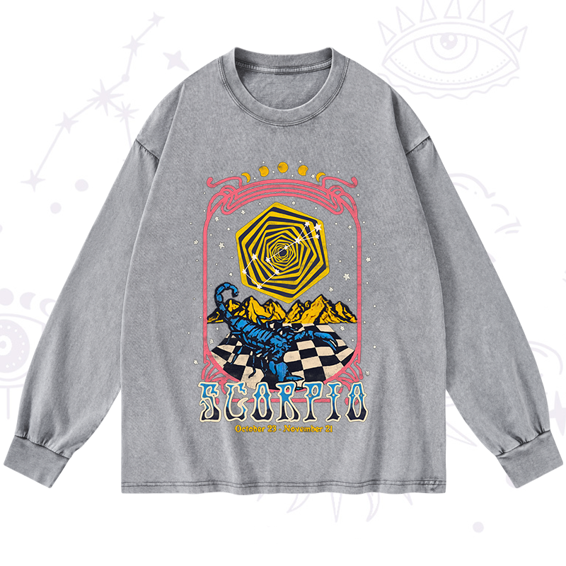 Scorpio Crew Zodiac Washed Long Sleeve Shirt