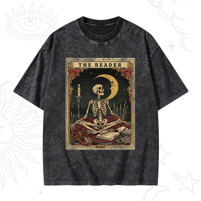 The Reader Tarot Card Washed T-Shirt