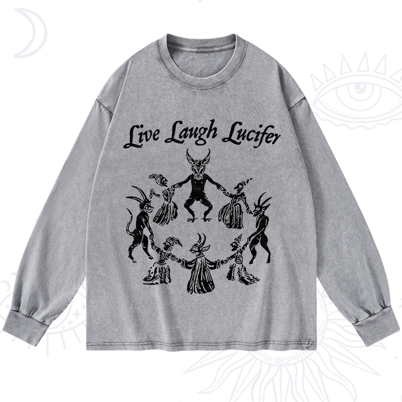 Live Laugh Lucifer Washed Long Sleeve Shirt