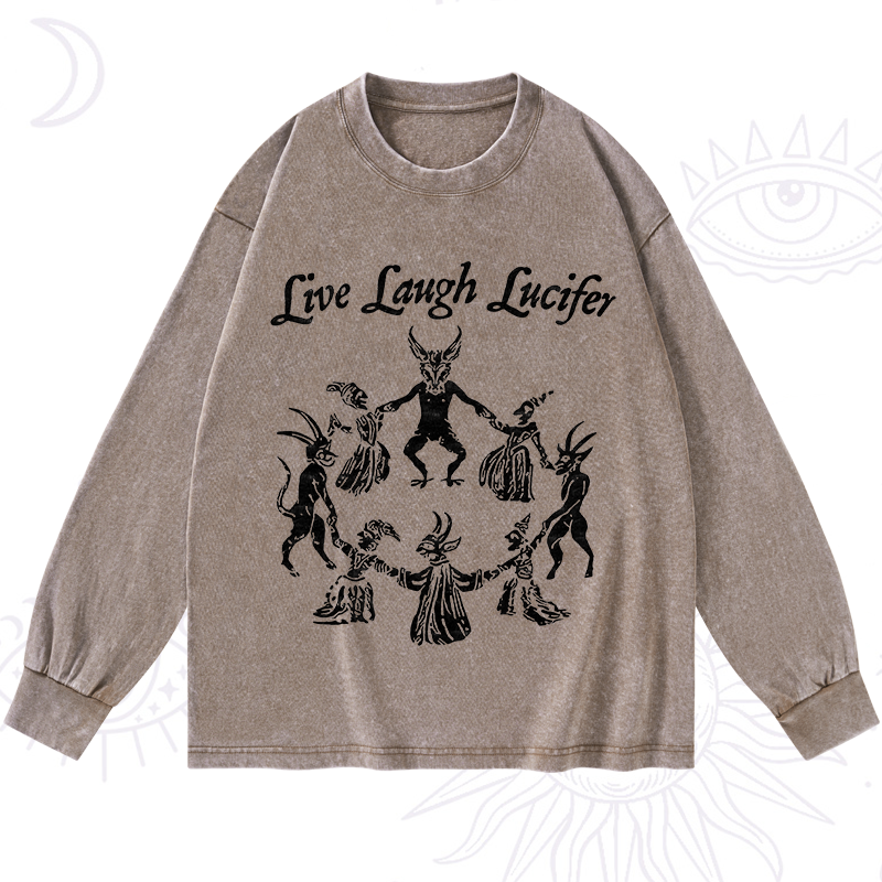 Live Laugh Lucifer Washed Long Sleeve Shirt