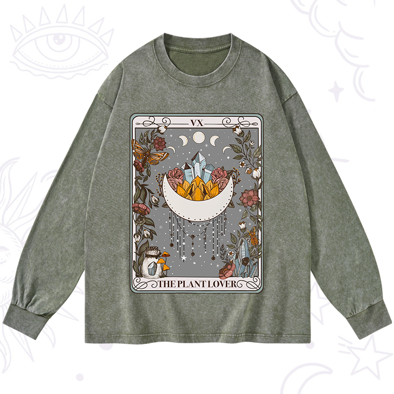 The Moon Tarot Washed Long Sleeve Shirt