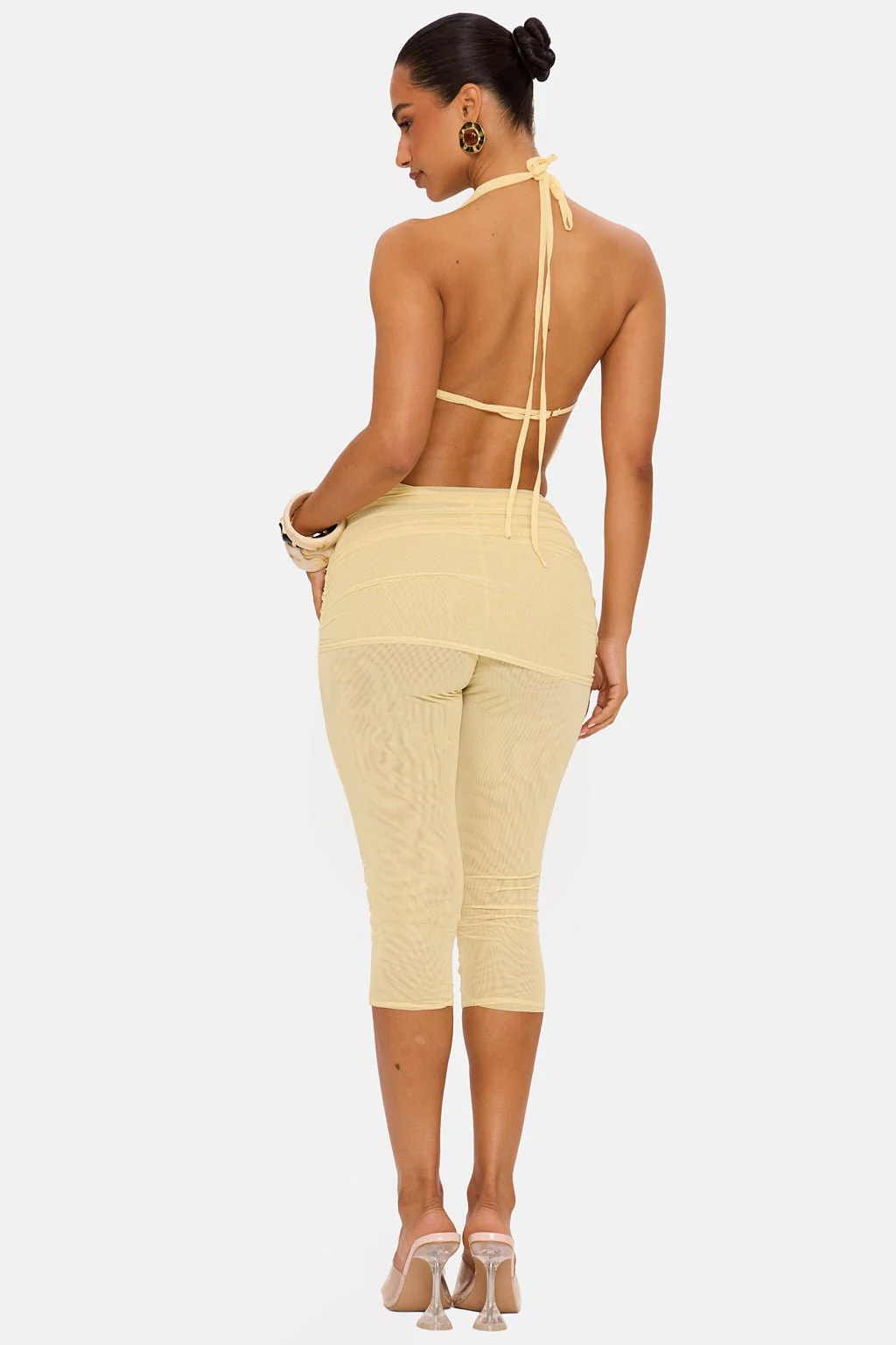 Draped Halter Top & Capri Pants Set
