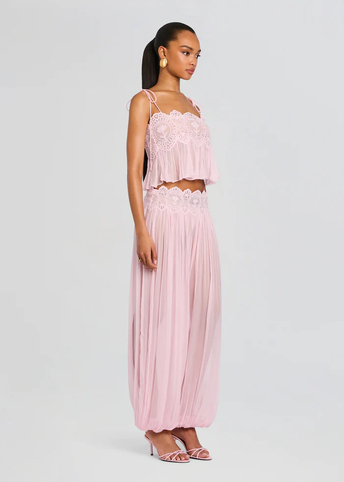 Lace Trim Cami Top & Wide Leg Pants Set