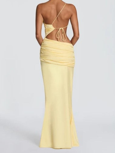 Sky Blue Asymmetric Two-Piece Maxi Set