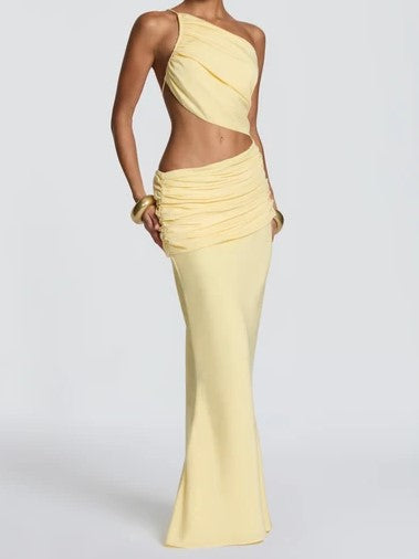 Sky Blue Asymmetric Two-Piece Maxi Set