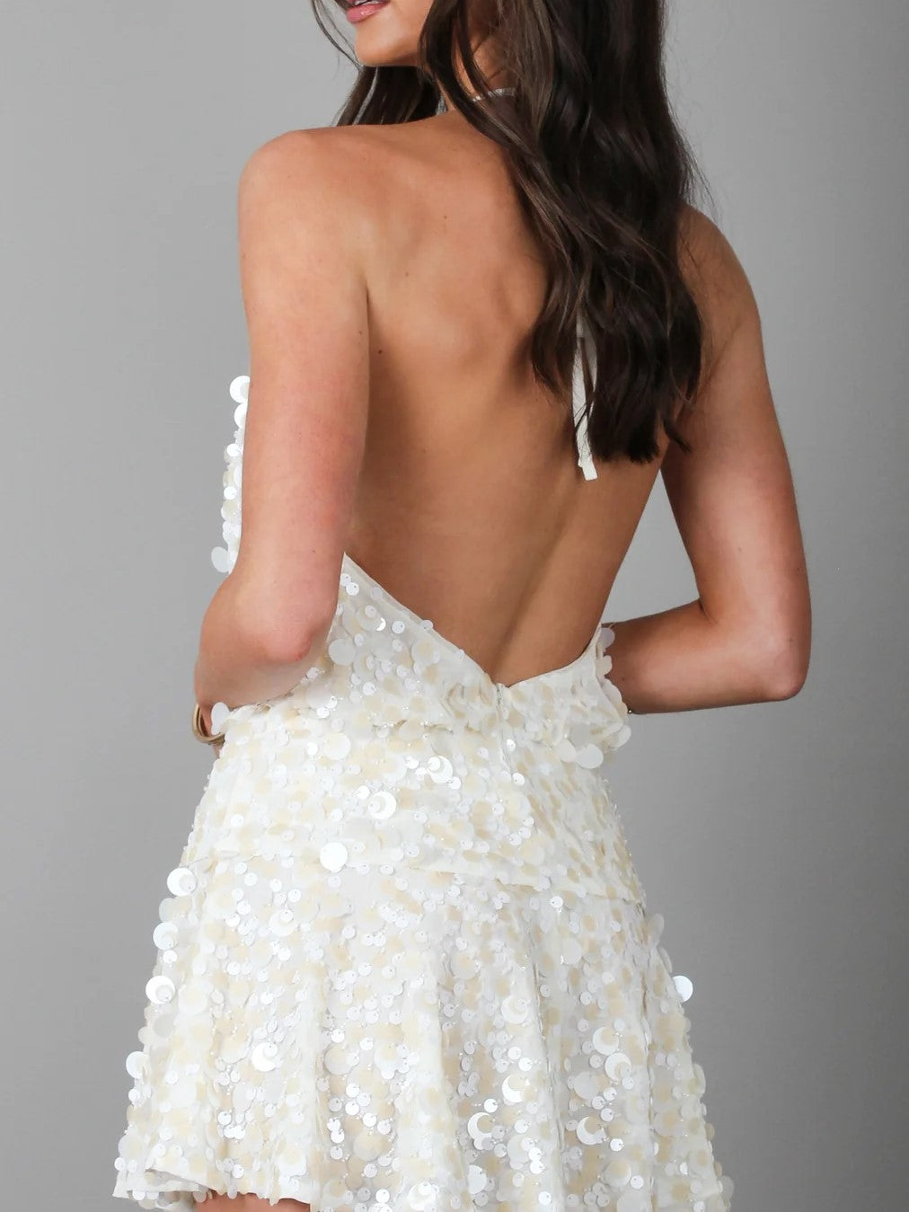 Gold Sequin Flapper Mini Dress