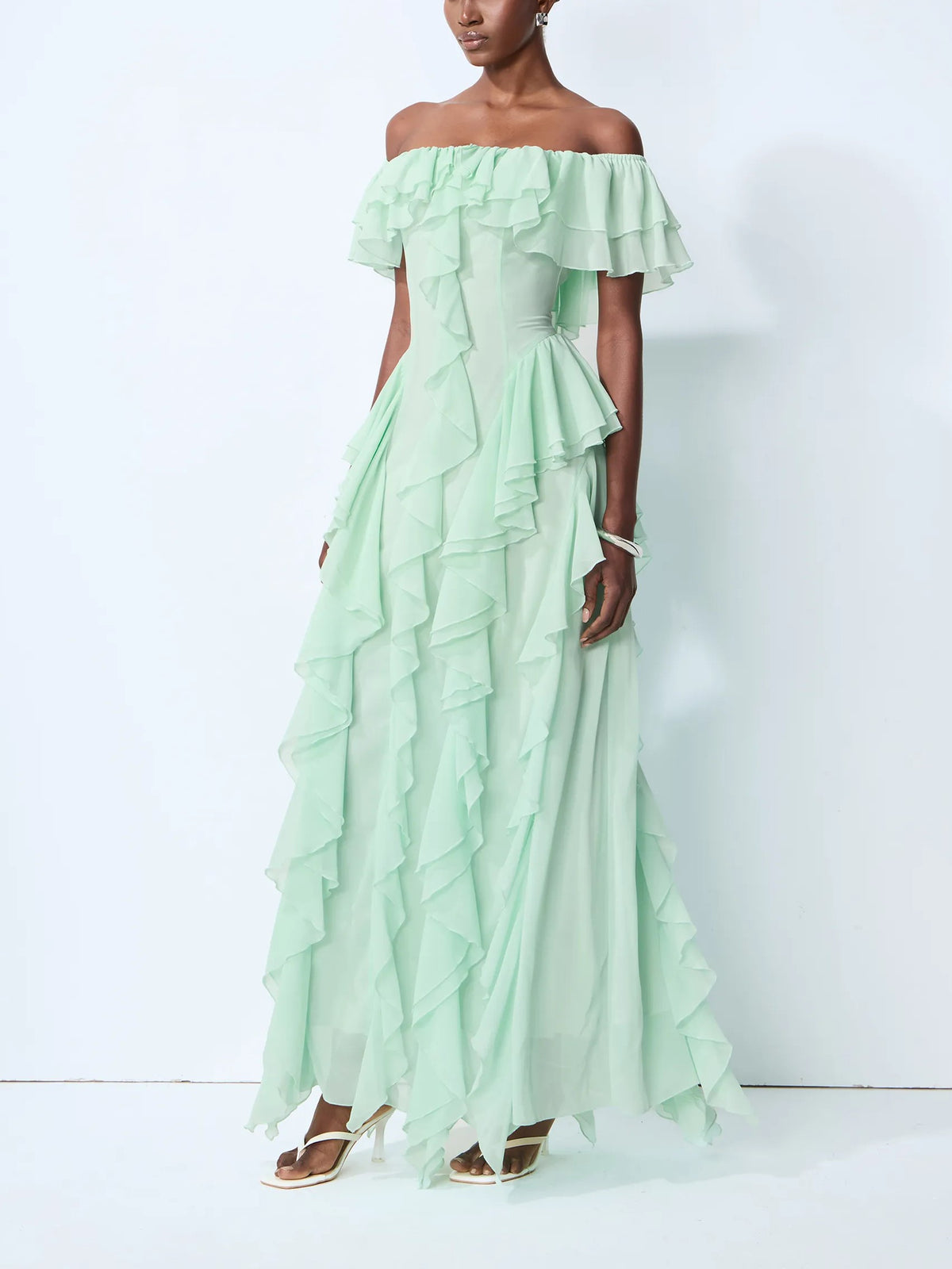 Mint Green Ruffle Maxi Dress