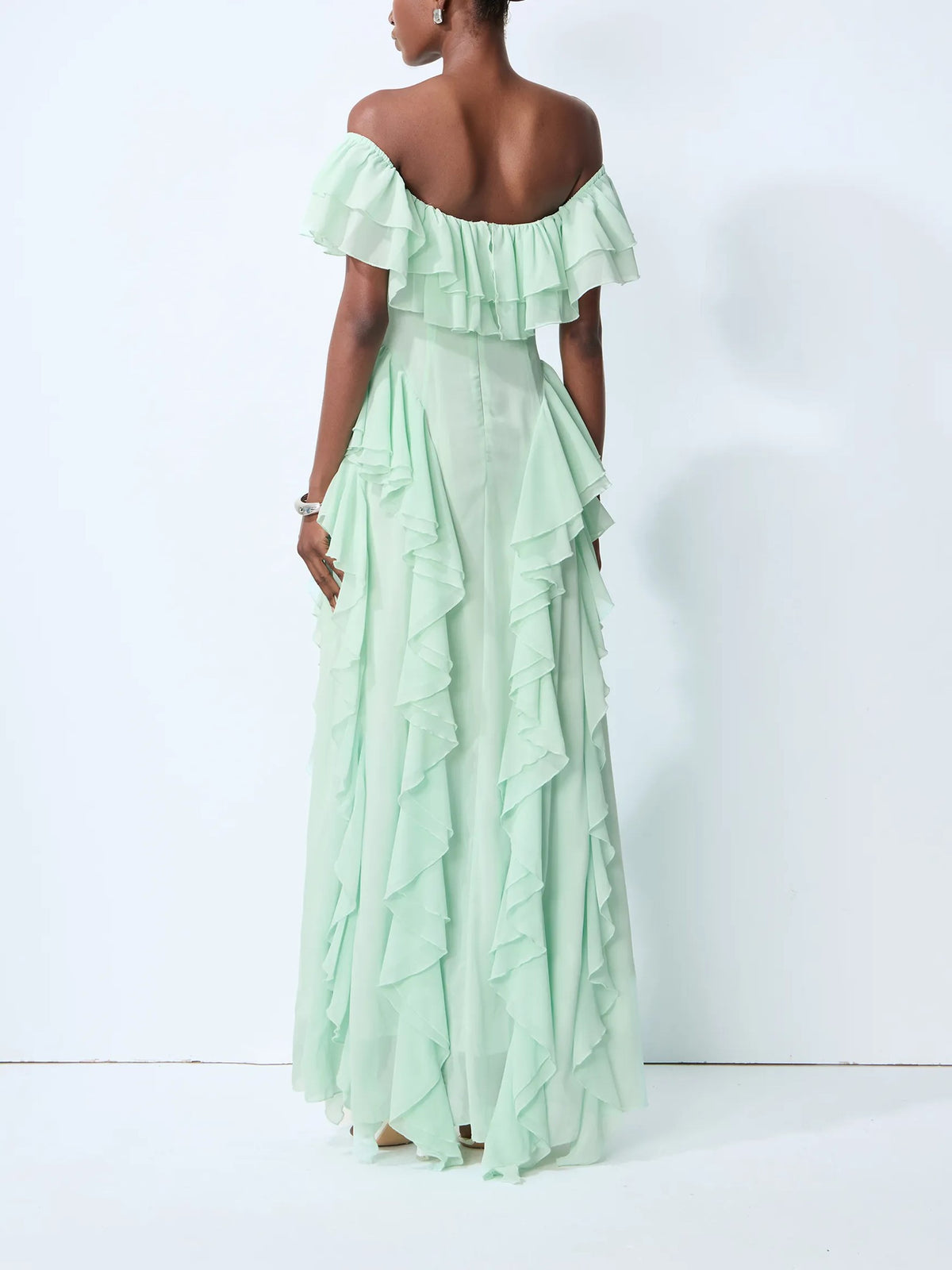 Mint Green Ruffle Maxi Dress