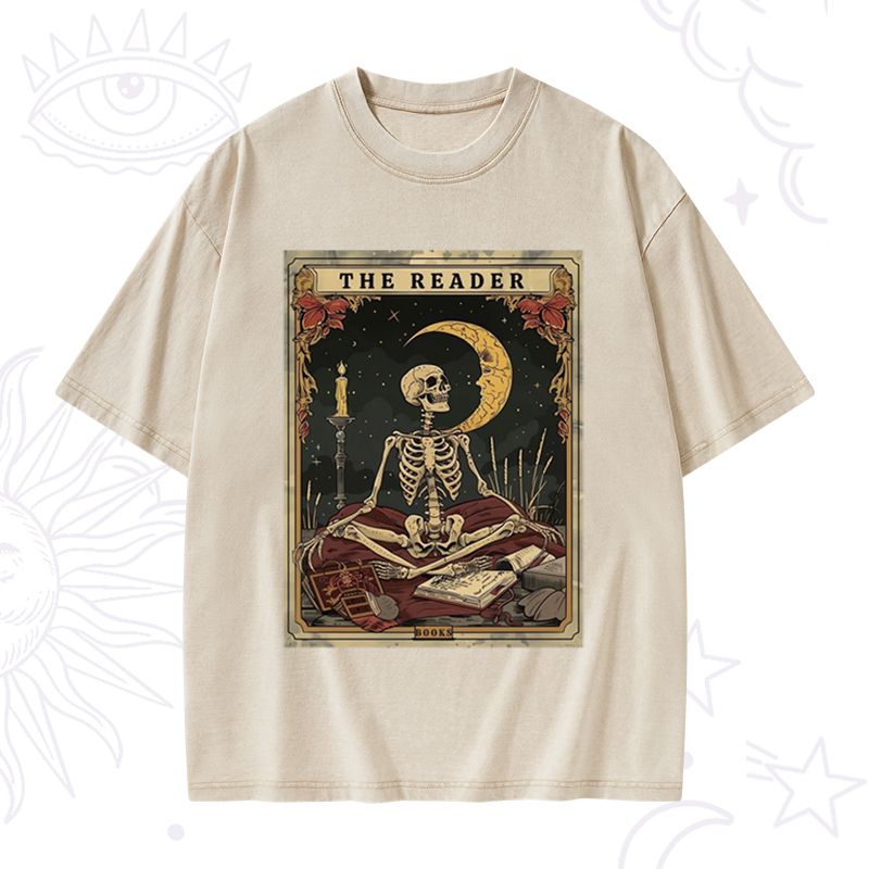 The Reader Tarot Card Washed T-Shirt