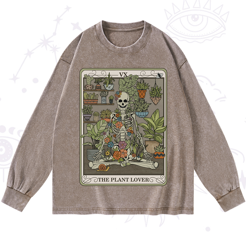 The Plant Lover Tarot Washed Long Sleeve Shirt