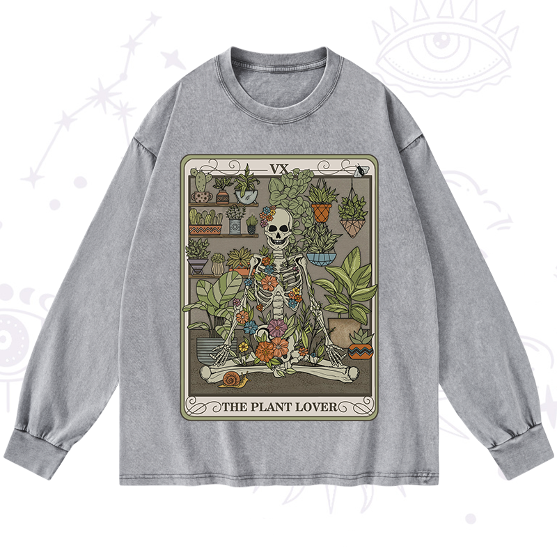 The Plant Lover Tarot Washed Long Sleeve Shirt