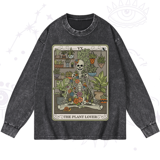 The Plant Lover Tarot Washed Long Sleeve Shirt