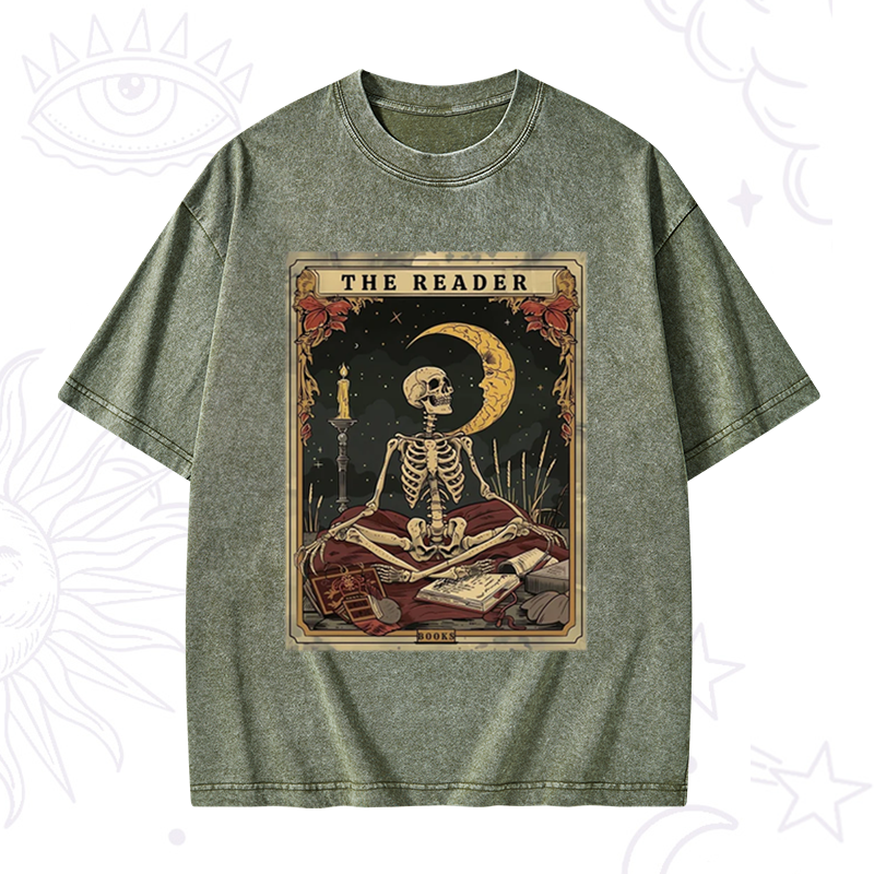 The Reader Tarot Card Washed T-Shirt