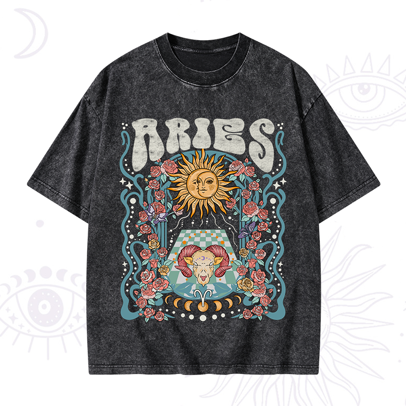 Aries Spirit Zodiac Washed T-Shirt